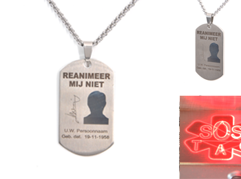 niet reanimeren hanger groot (111a) zonder qrcode